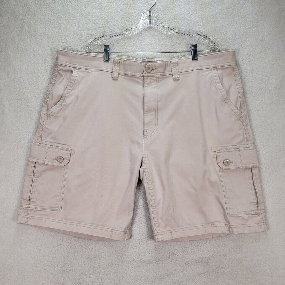 St. Johns Bay Beige Comfort Stretch Relax Casual Outdoor Men's Cargo Shorts